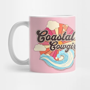 Coastal Cowgirl Retro Vintage Aesthetic Illustration Tee - Beach Vibes Mug